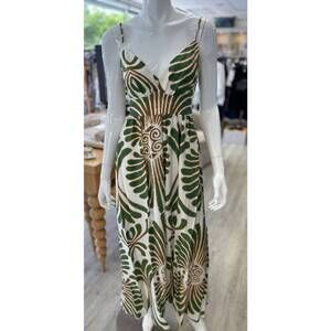 NEW KLD. SIGNATURE women's smocked back maxi dress in green